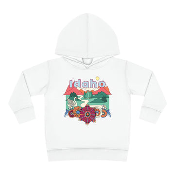 Buy white Idaho Toddler Hoodie - Boho Mountain Unisex Idaho Toddler Sweatshirt
