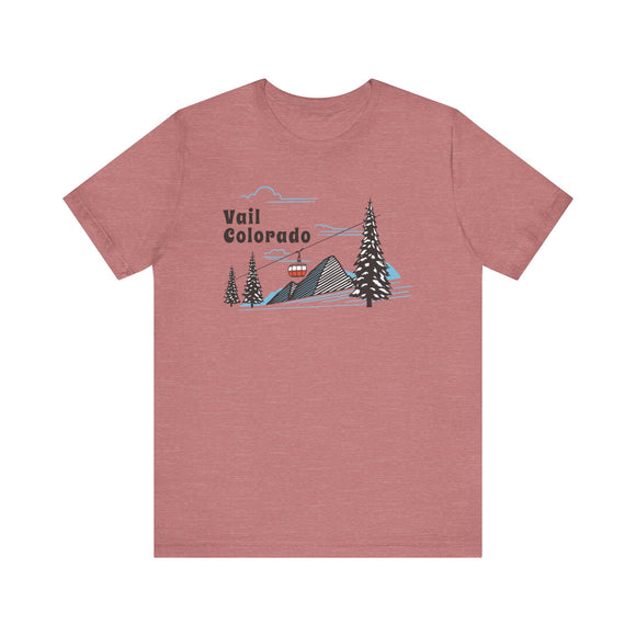 Vail, Colorado T-Shirt - Retro Ski Mountain Gondola Unisex Vail Shirt