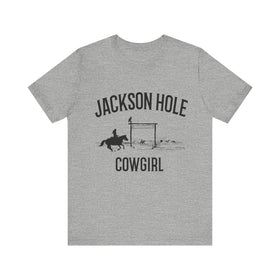 Buy athletic-heather Jackson Hole, Wyoming Cowgirl Graphic Tee