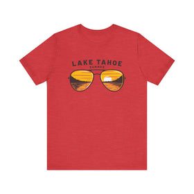Buy heather-red Lake Tahoe, California T Shirt - Sunglasses Lake Graphic Tee