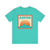 Retro Aspen, Colorado T-Shirt, Mountain Sun Tee, Unisex Graphic Shirt, Vintage Aspen, Colorado Top, Outdoor Adventure Clothing