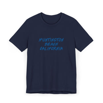 Buy navy Huntington Beach T-Shirt | 100% Cotton Retro California Tee