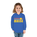 Maine Toddler Hoodie - Retro Sunrise Unisex Maine Toddler Sweatshirt-17
