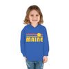 Maine Toddler Hoodie - Retro Sunrise Unisex Maine Toddler Sweatshirt