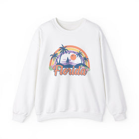 Florida Sweatshirt - Unisex Retro Beach Florida Crewneck Sweatshirt