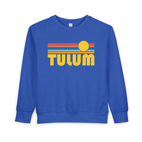Tulum, Mexico Toddler Sweatshirt - Retro Sun Tulum Toddler Crewneck Sweatshirt