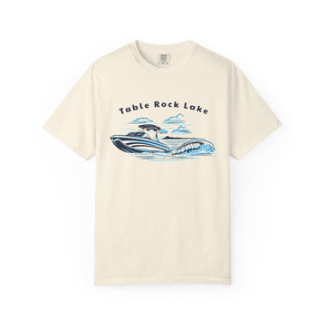 Table Rock Lake T Shirt, Comfort Colors Cotton 100% Cotton Wakeboard Boat Tee - 0