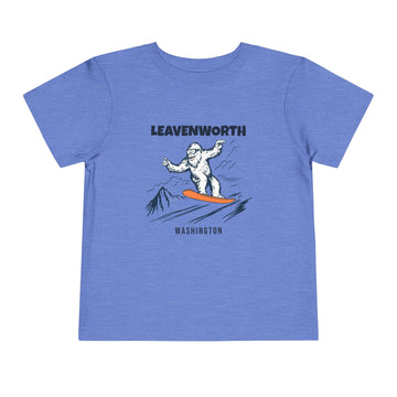 Buy heather-columbia-blue Leavenworth, Washington Yeti Snowboard Toddler Tee