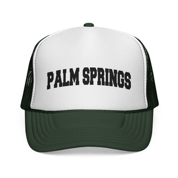 Buy dark-green Palm Springs, California Collegiate Style Trucker Hat