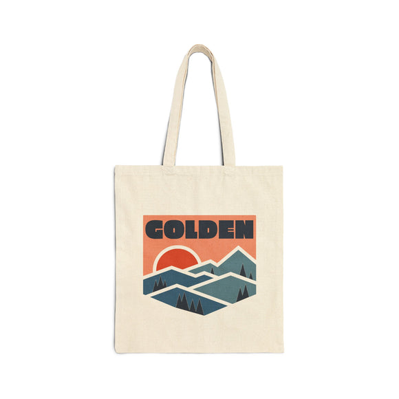 Golden, Colorado Cotton Canvas Tote Bag - 15" x 16"