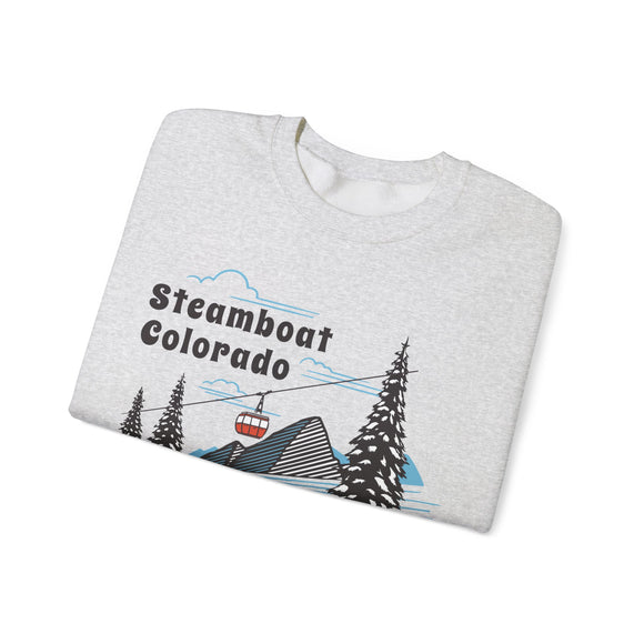 Steamboat, Colorado Sweatshirt - Unisex Retro Ski Mountain Gondola Steamboat Sweatshirt