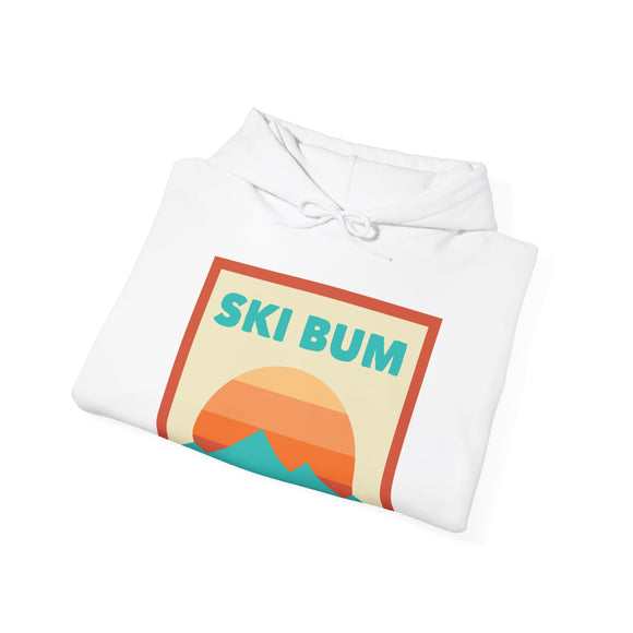 Ski Bum Mountain Sun Hoodie - Unisex Ski Bum Hooded Sweatshirt, Ski Bum Travel Sweatshirt, Ski Bum Sunset