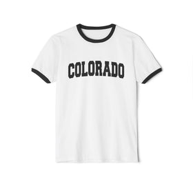 Buy white-black Colorado Cotton Ringer Graphic Tee - Unisex Colorado  T Shirt, Vintage Style Tee, Men's/Women's Tee