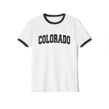 Buy white-black Colorado Cotton Ringer Graphic Tee - Unisex Colorado  T Shirt, Vintage Style Tee, Men's/Women's Tee