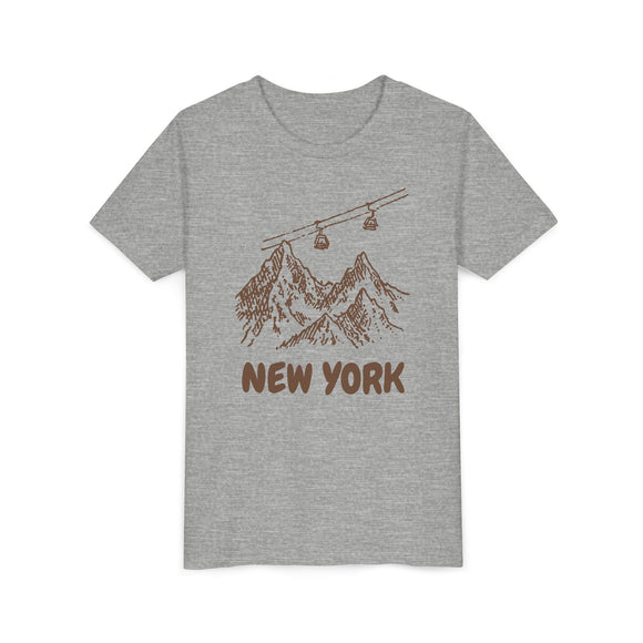 New York Youth T-Shirt — Vintage Gondola Ski Mountain Tee
