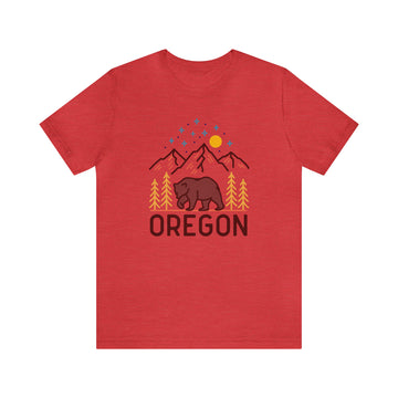 Buy heather-red Oregon T-Shirt - Retro Unisex Oregon Shirt