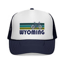 Wyoming Retro Bike Trucker Hat - Vintage Style Wyoming Cap-5