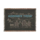 West Virginia Ski Town Throw Blanket | Mountain Woven Blanket-5