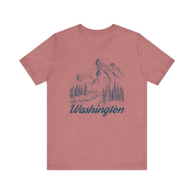 Washington Graphic Tee - Mountain Illustration Washington T Shirt - 0