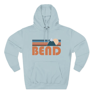 Buy blue-mist Bend, Oregon Hoodie - Retro Mountain Unisex Sweatshirt