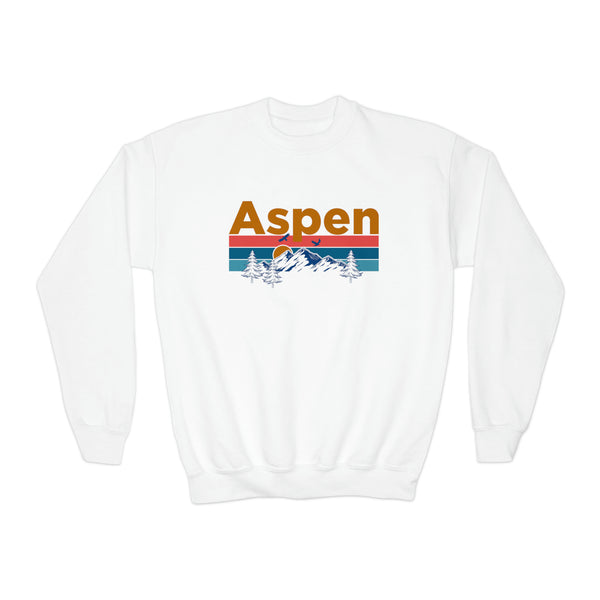 Aspen, Colorado Youth Sweatshirt - Unisex Kid's Aspen Crewneck Sweatshirt