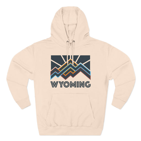 Wyoming Hoodie - Retro Mountain Unisex Sweatshirt