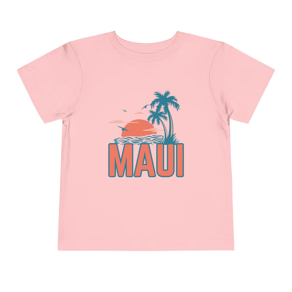 Maui, Hawaii Toddler T-Shirt - Retro Palm Tree Toddler Maui Shirt
