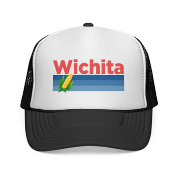 Wichita, Kansas Retro Corn and Farm Trucker Hat - 0