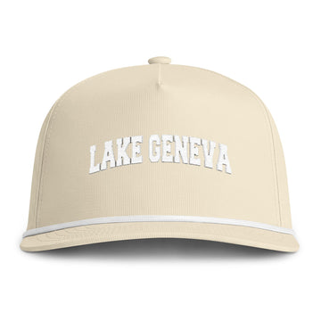 Buy ivory Lake Geneva, Wisconsin Embroidered Rope Hat - Vintage Sunwashed Rope Cap, Comfort Colors