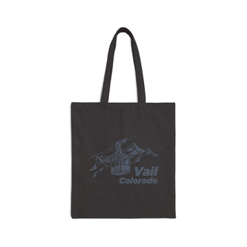 Vail, Colorado Cotton Canvas Tote Bag - 15" x 16" - 0