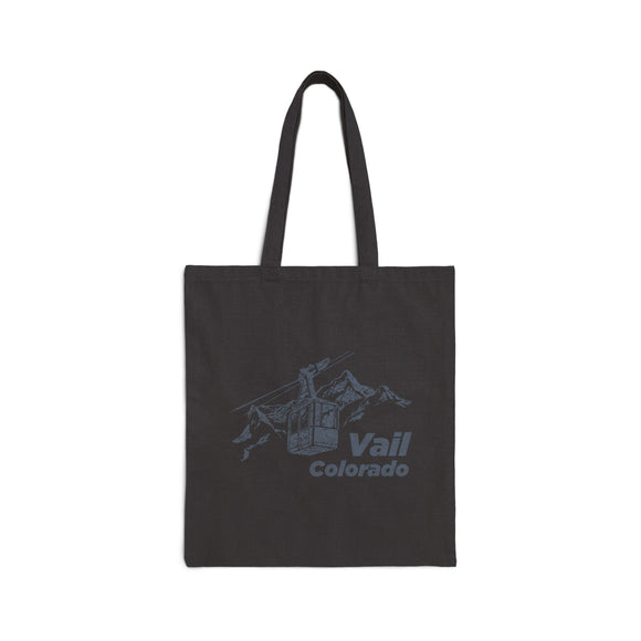 Vail, Colorado Cotton Canvas Tote Bag - 15" x 16"