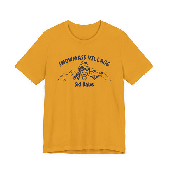 Snowmass Village, Colorado Ski Babe T‑Shirt - Retro Skiing Graphic Tee