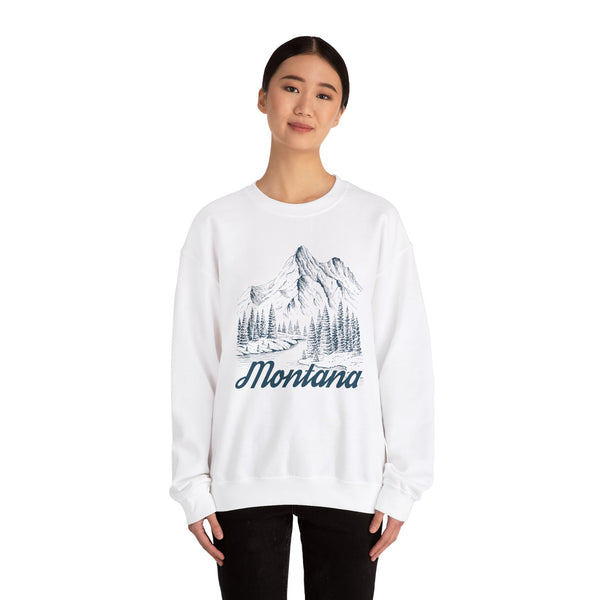 Montana Sweatshirt - Mountain Illustration Graphic Crewneck