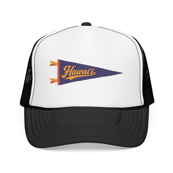 Hawai'i National Park Pennant Trucker Hat — Vintage Foam Mesh Cap