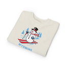 Wyoming Toddler Sweatshirt - Skiing Snowman Wyoming Toddler Crewneck Sweatshirt-7