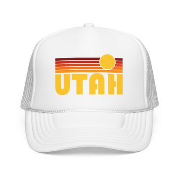 Buy white Utah Retro Sunset Trucker Hat