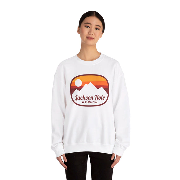 Jackson Hole, Wyoming Sweatshirt - Unisex Retro Ombre Crewneck Jackson Hole Sweatshirt