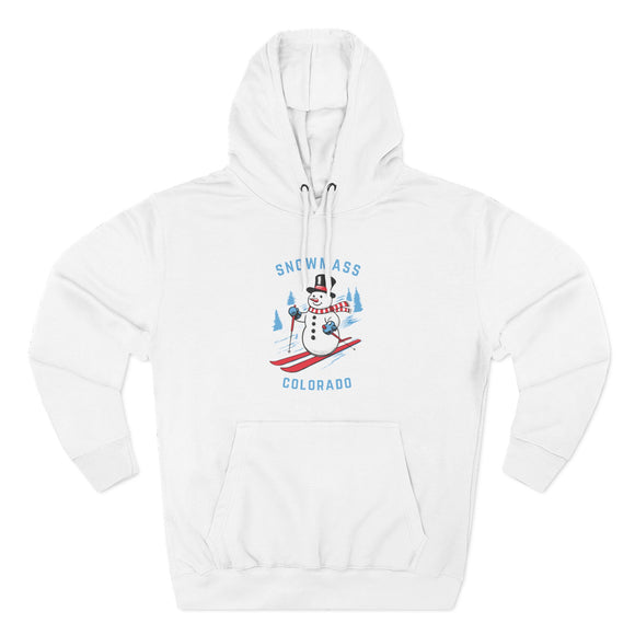 Premium Snowmass, Colorado Skiing Snowman Hoodie
