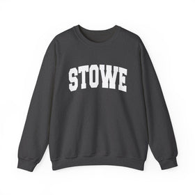 Buy dark-heather Stowe, Vermont Sweatshirt - Unisex Graphic Crewneck