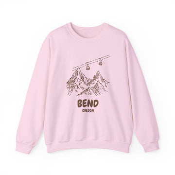 Buy light-pink Bend, Oregon Mountain Gondola Sweatshirt, Travel Graphic
