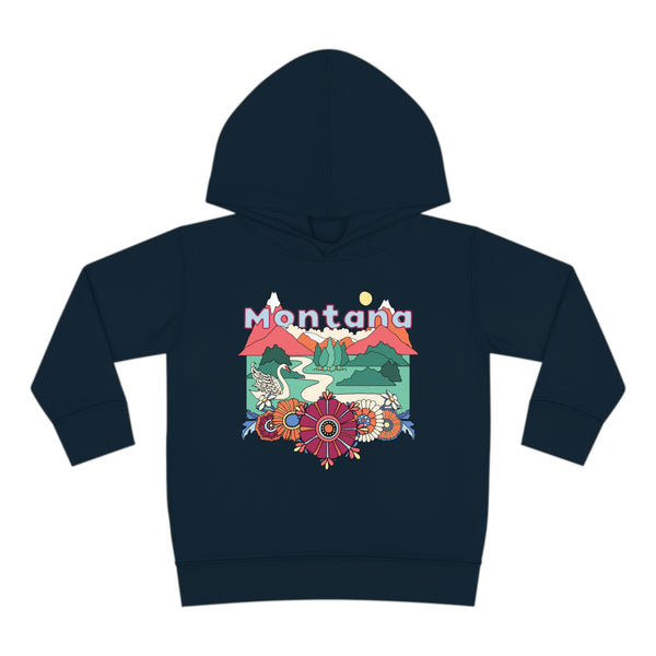 Montana Toddler Hoodie - Boho Mountain Unisex Montana Toddler Sweatshirt