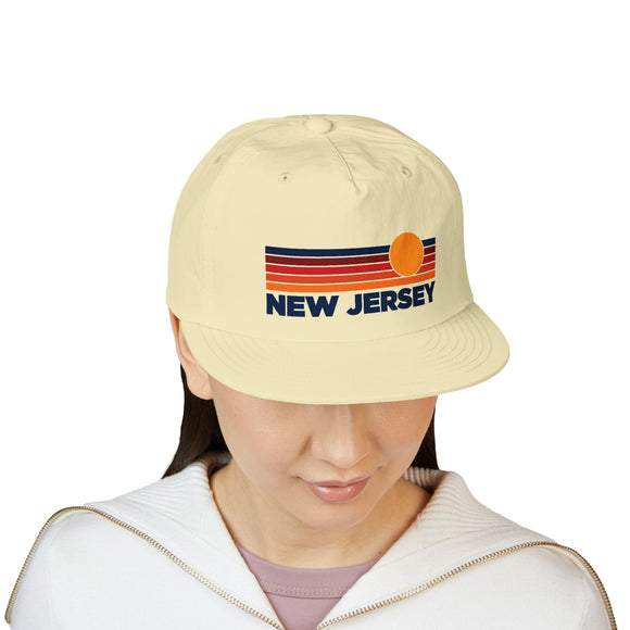 New Jersey retro sunset Surf Cap | vintage striped sun state hat