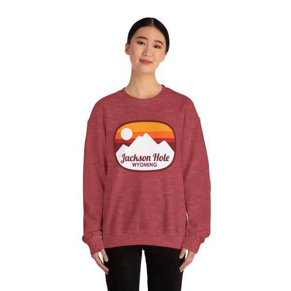 Jackson Hole, Wyoming Sweatshirt - Unisex Retro Ombre Crewneck Jackson Hole Sweatshirt