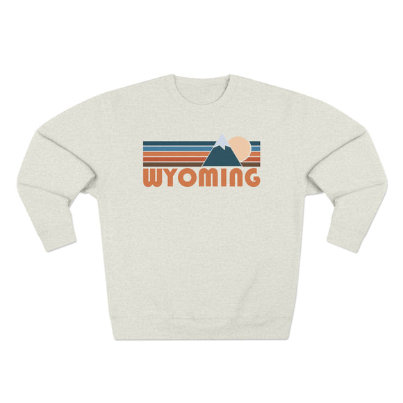 Premium Wyoming Retro Mountain Graphic Sweatshirt