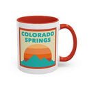 Colorado Springs, Colorado Retro Ombre Sun Mountain Coffee Mug 11 oz, Colorado Springs, Colorado Nature Lover Gift, Mountain Enthusiast Mug-1