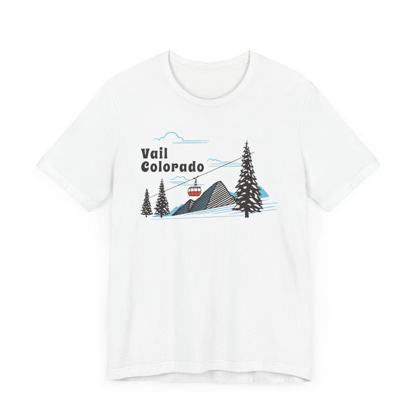 Vail, Colorado T-Shirt - Retro Ski Mountain Gondola Unisex Vail Shirt