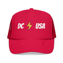 Washington, DC Retro Trucker Hat - Lightning Foam Cap - Lightning Black-3