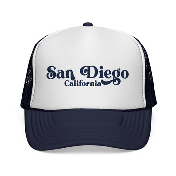 Buy dark-navy San Diego, California Retro Trucker Hat
