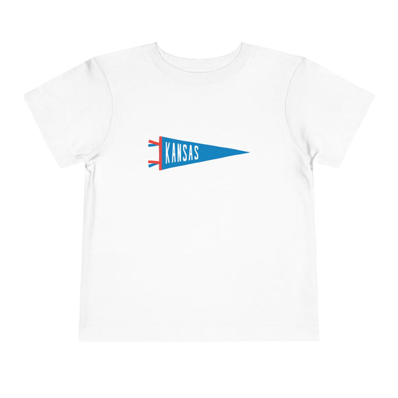 Kansas Pennant Toddler Tee - Kids State Pride Shirt