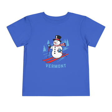 Buy true-royal Vermont Toddler Skiing Snowman Graphic Tee - Kids Vermont Shirt